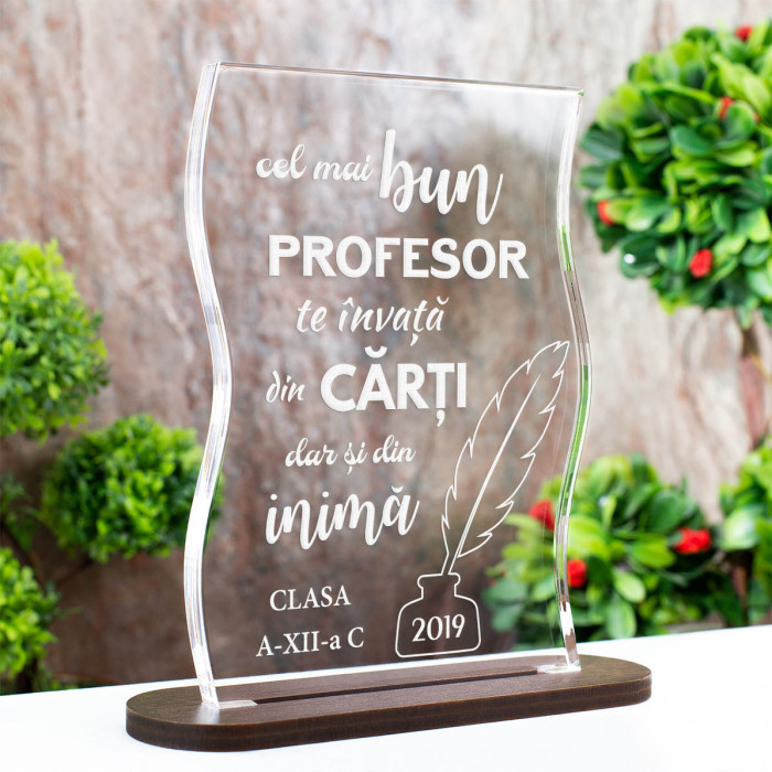 Trofeu Profesori, Cel mai bun profesor, Cadou personalizat Coloana