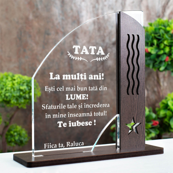 Trofeu Tata, Aniversare, Cadou personalizat Doric