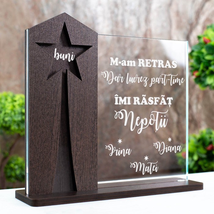 Trofeu Familie, Bunici si nepoti, Cadou personalizat Astru