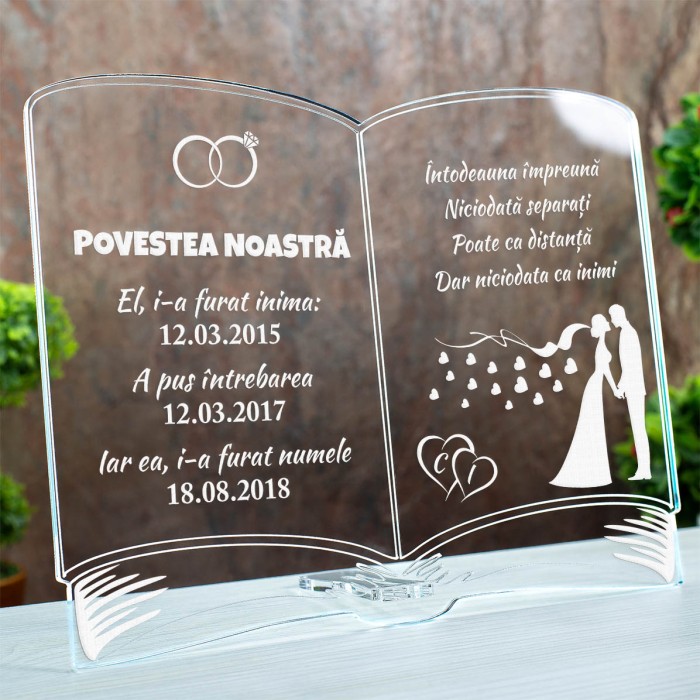 Placheta Logodnici, Intotdeauna impreuna, Cadou personalizat Carte