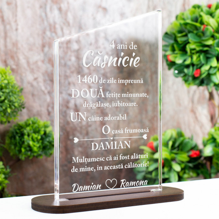 Trofeu Casnicie, Aniversare casatorie, Cadou personalizat Ascend