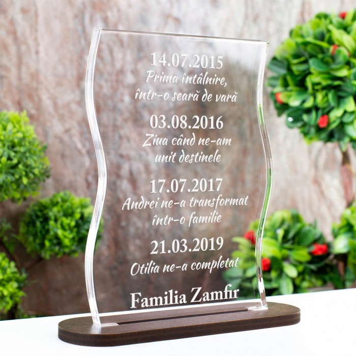 Trofeu Familie, Tablou de familie, Cadou personalizat Coloana