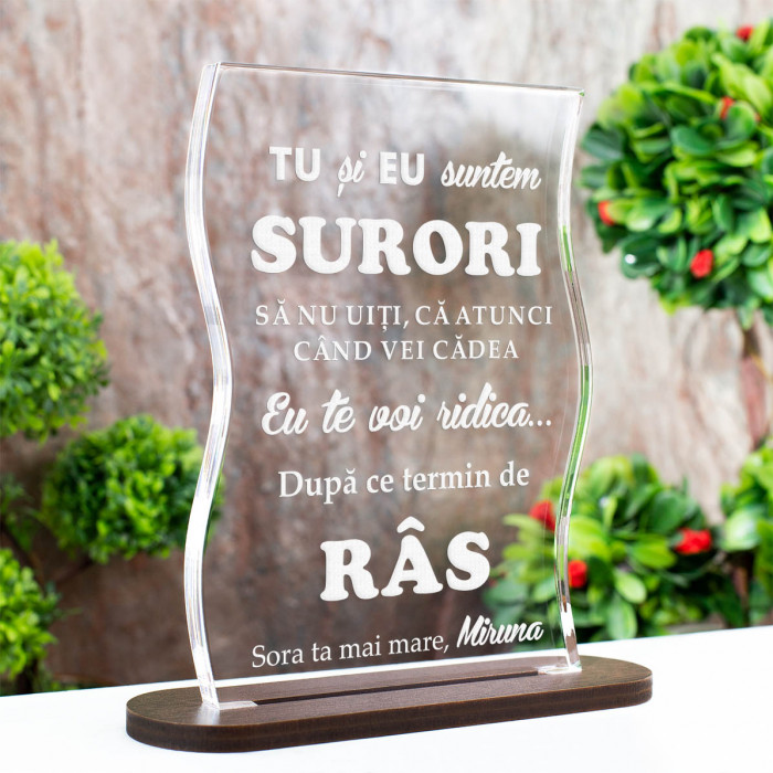 Trofeu Surori, Rasete si fericire, Cadou personalizat Coloana