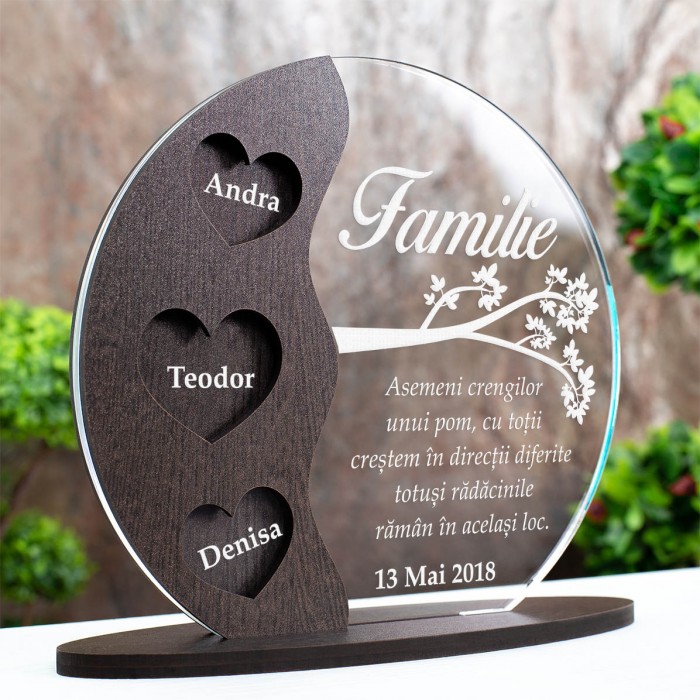 Trofeu Parinti, Radacini familie, Cadou personalizat Semiluna