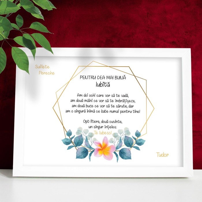 Diploma Iubita, Sufletul meu pereche, Cadou personalizat