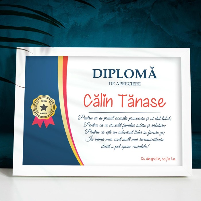 Diploma Tata, Recunoscatoare pentru tot ceea ce faci, Cadou personalizat