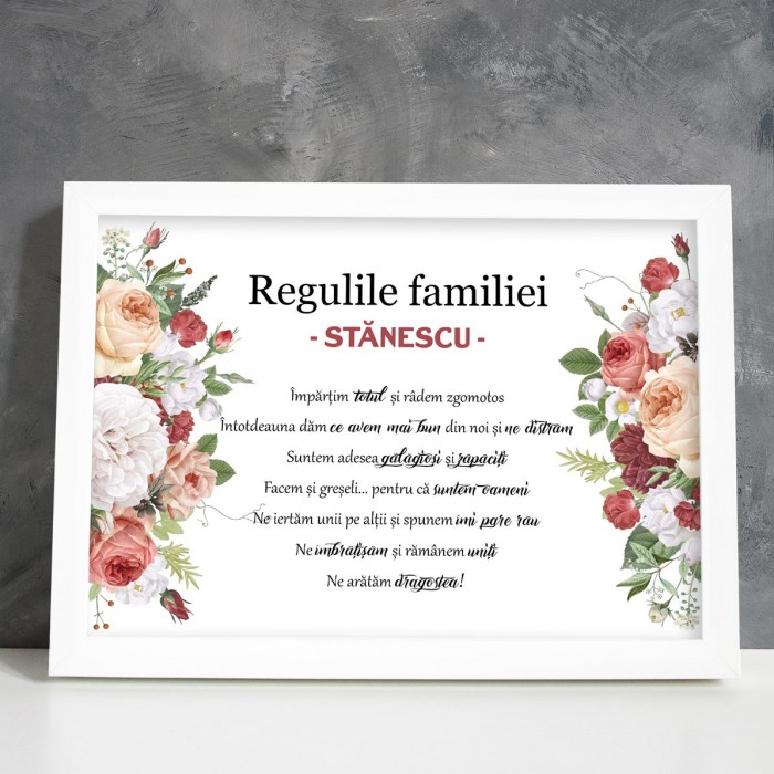 Diploma Familie, Regulile familiei, Cadou personalizat