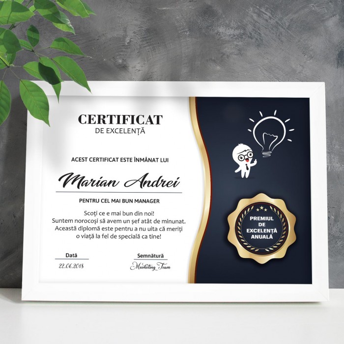 Diploma Sef, Cel mai bun manager, Cadou personalizat 