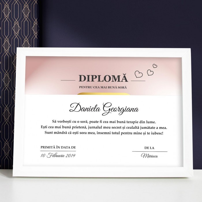 Diploma Cea mi buna sora, Cealalta jumatate a mea, Cadou personalizat
