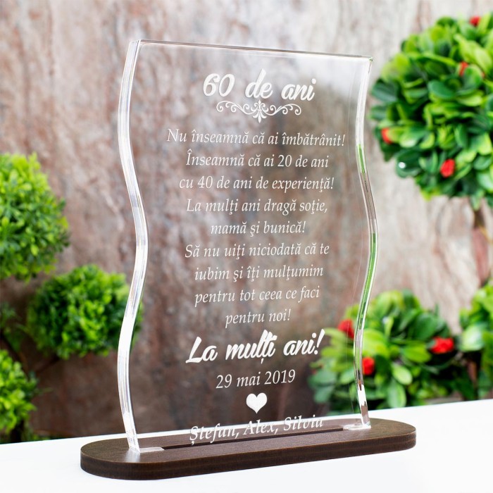 Trofeu Sotie, mama si bunica, Multumim pentru tot, Cadou personalizat Coloana