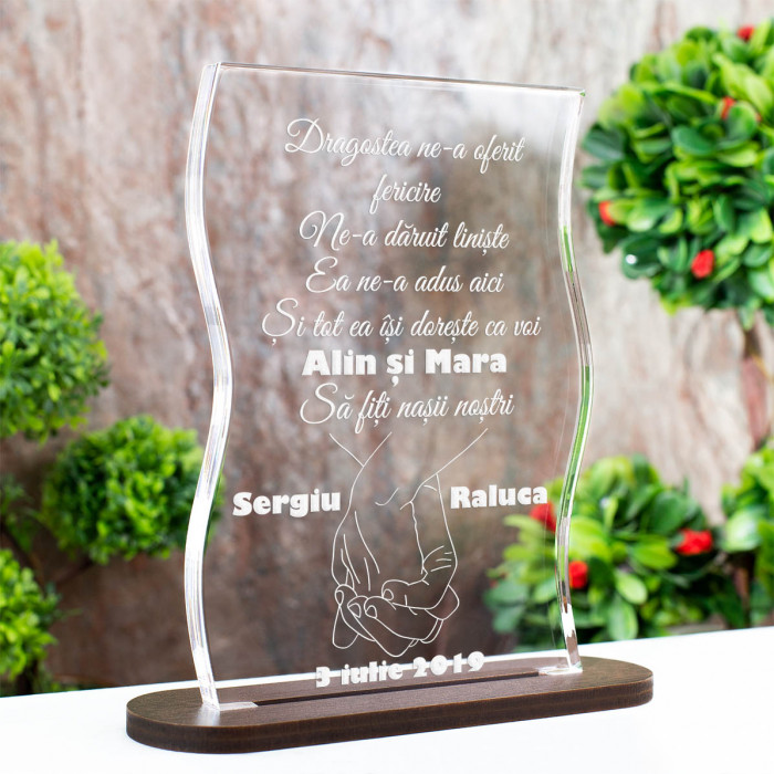 Trofeu Cerere nasi, Dragostea ne-a adus impreuna, Cadou personalizat Coloana