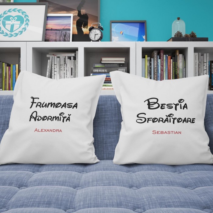 Perne personalizate Cuplu, Frumoasa si Bestia, Cadou personalizat