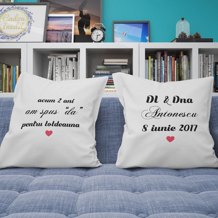 Cadou personalizat casatorie Perne Personalizate  - acum 2 ani am spus DA