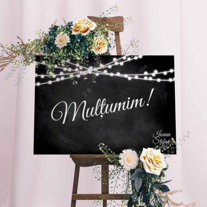 Pancarta Invitati Nunta, Multumim, Accesorii nunta personalizate