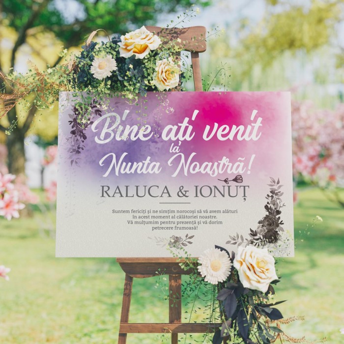 Pancarta Bine ati venit, Suntem binecuvantati, Accesorii nunta personalizate cadouri personalizate