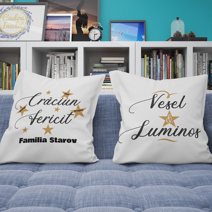 Cadou personalizat Perne Personalizate  - Craciun Fericit Vesel si Luminos