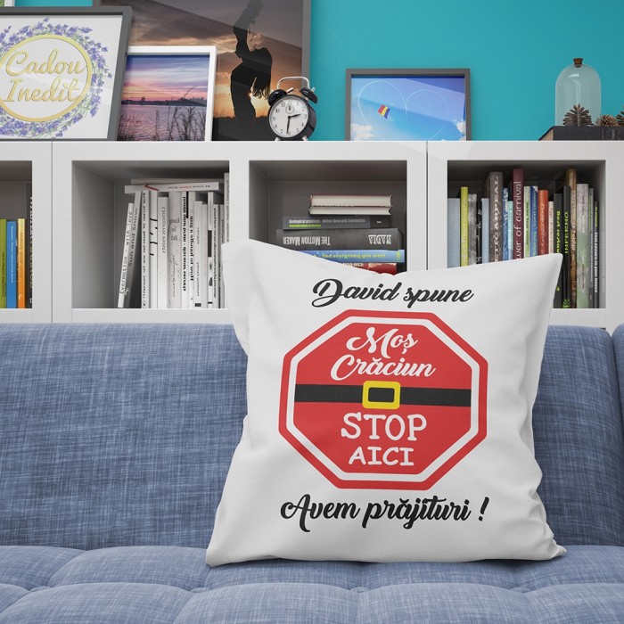 Cadou personalizat Perna Personalizata  - Mos Craciun STOP Aici