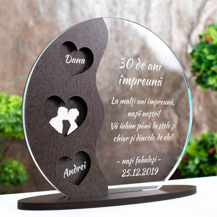 Trofeu Nasi fabulosi, Aniversare casatorie nasi, Cadou personalizat Semiluna