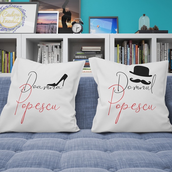 Cadou personalizat Perne Personalizate - Domn si Doamna