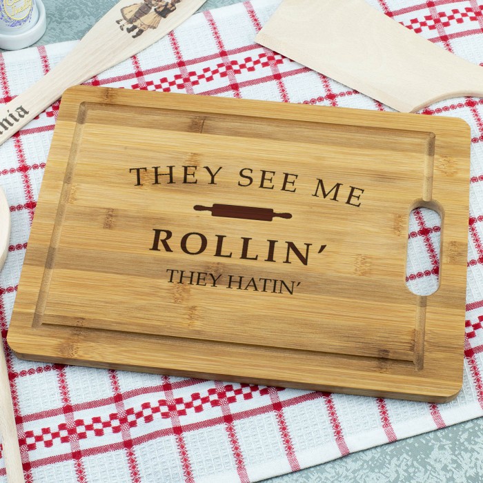 Tocator personalizat Amuzant, They see me rollin', Cadou personalizat Bambus