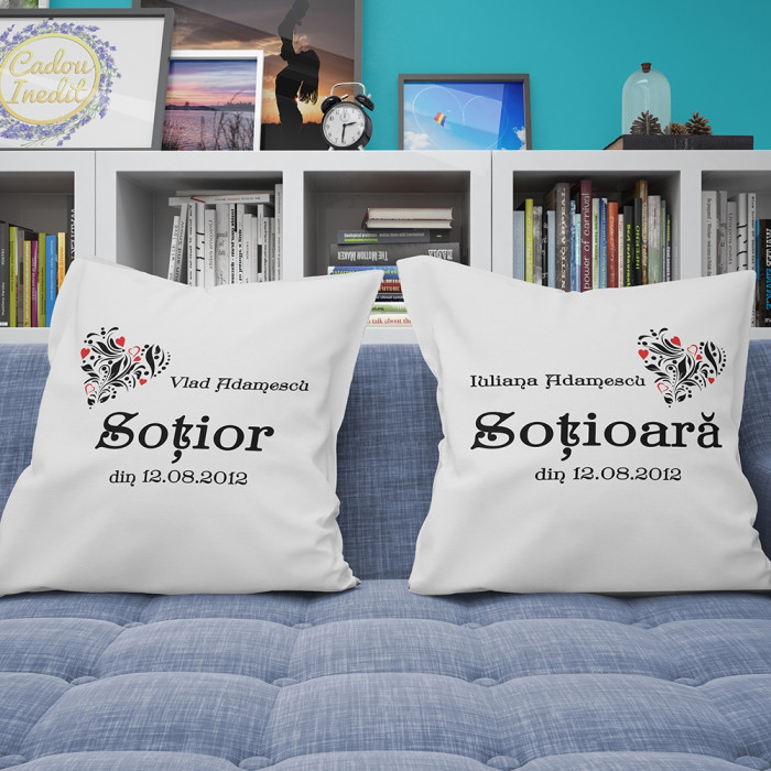 Cadou personalizat Perne Personalizate - Sotior si Sotioara