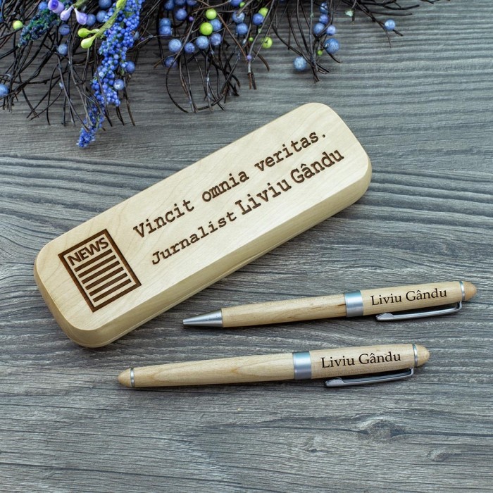 Set de scris Jurnalist, Vincit, Cadou personalizat Roller