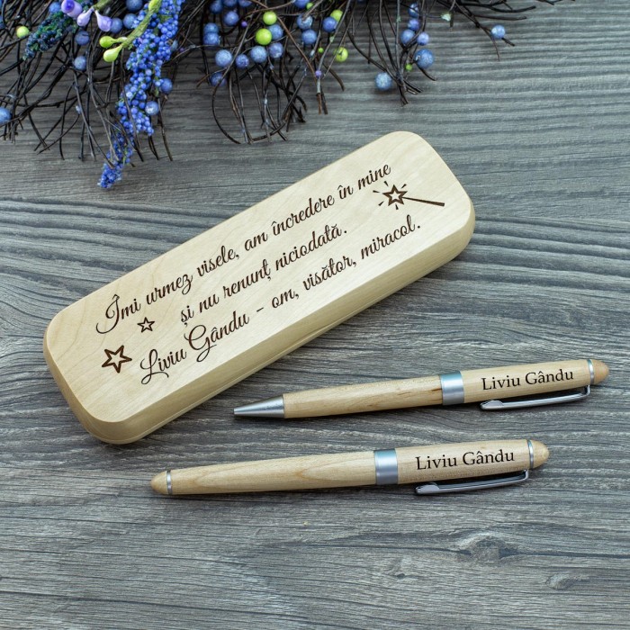 Set de scris Motivatie, Urmeaza-ti visul!, Cadou personalizat Roller