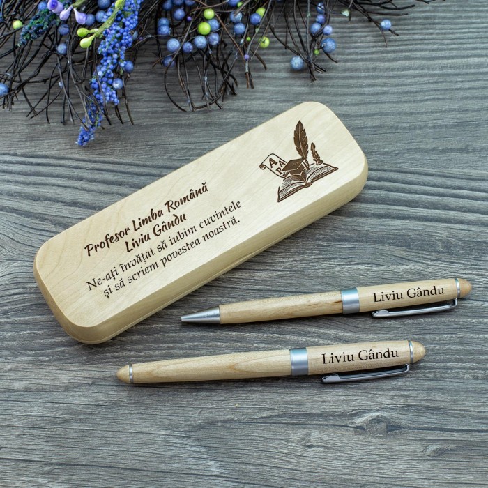 Set-de-scris-Profesor-limba-romana,-Multumiri,-Cadou-personalizat-Roller