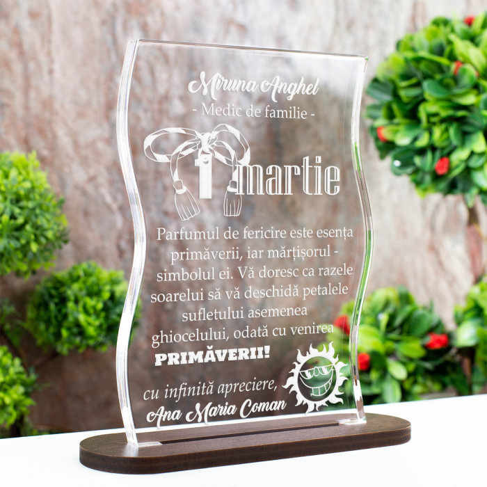 Trofeu 1 Martie, Esenta primaverii, Cadou personalizat Coloana