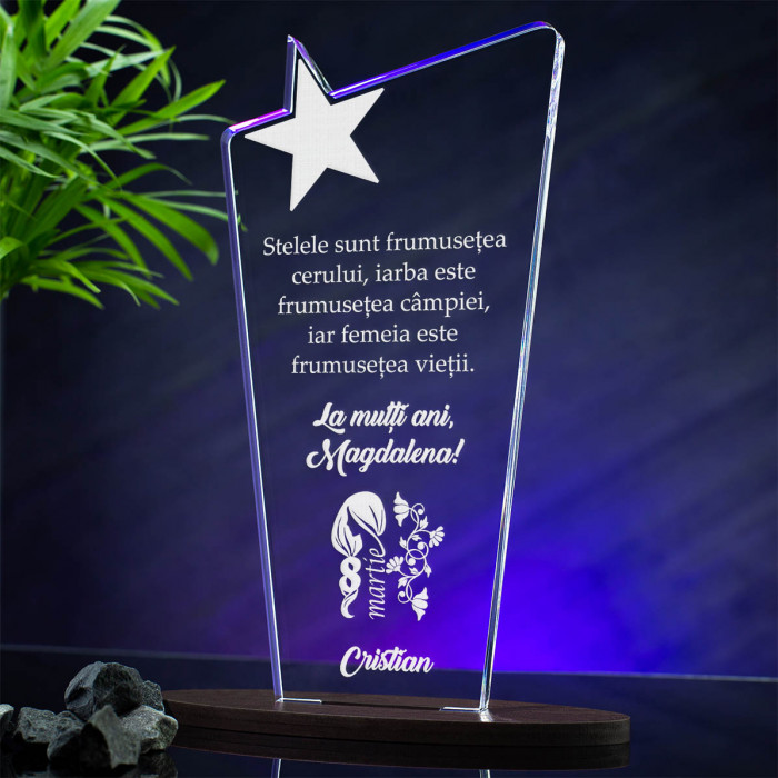 Trofeu 8 Martie, Femeia, frumusetea vietii, Cadou personalizat Cupa