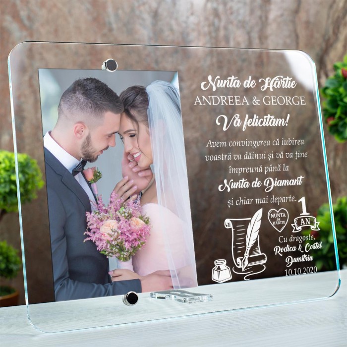 Rama Foto Aniversare casatorie, Nunta de hartie, Cadou personalizat 2520