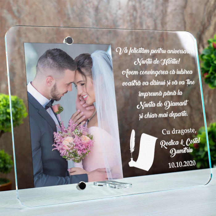 Rama Foto Aniversare casatorie, Nunta de hartie, Cadou personalizat 2520