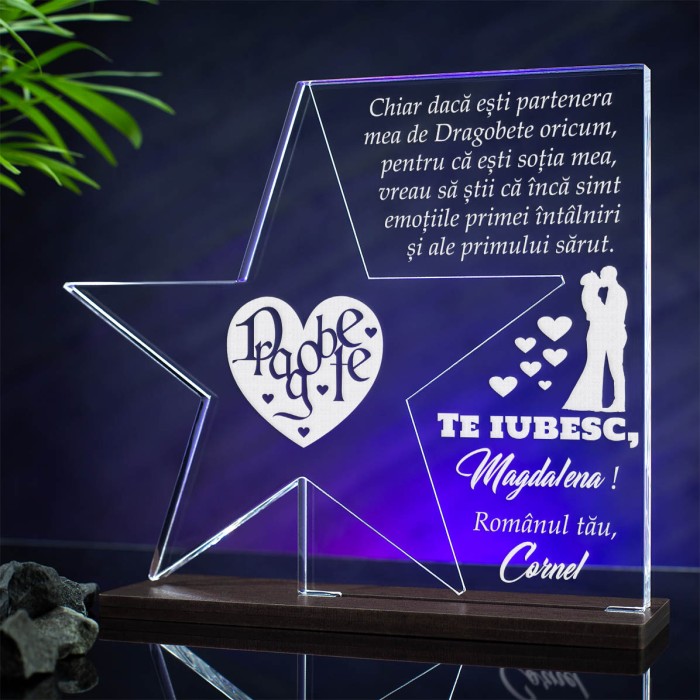 Trofeu Dragobete, Emotiile primei intalniri, Cadou personalizat Stea
