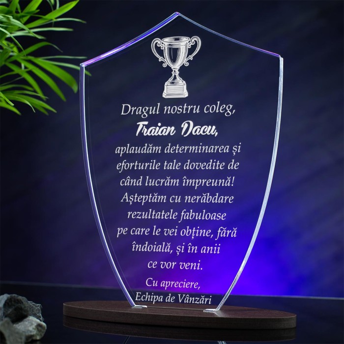 Trofeu Coleg, Rezultate fabuloase, Cadou personalizat Scut