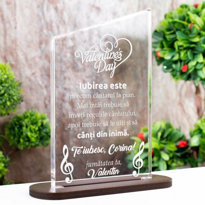 Trofeu Valentine's Day, Sa canti din inima, Cadou personalizat Ascend