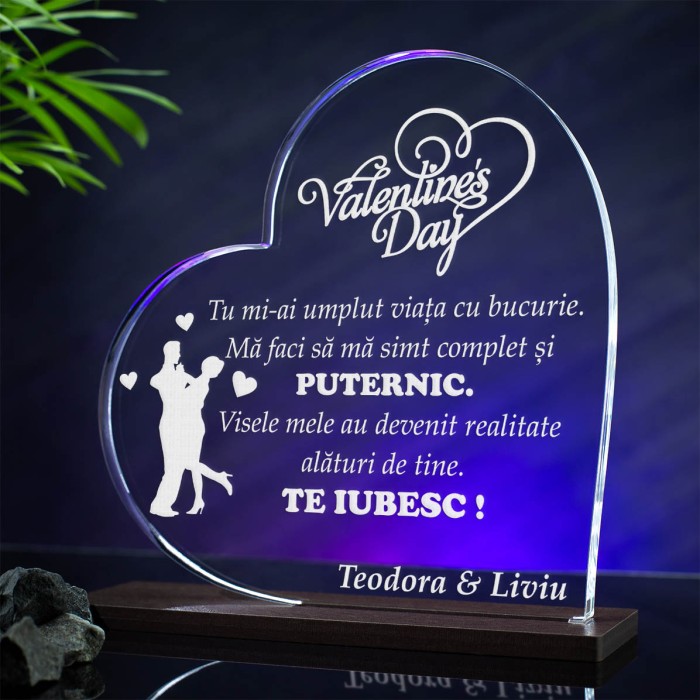 Trofeu Valentine's Day, Alaturi  de tine sunt puternic, Cadou personalizat Inima