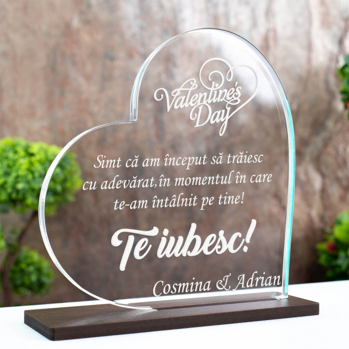 Trofeu Valentine's Day, Fericire de ziua indragostitilor, Cadou personalizat Inima
