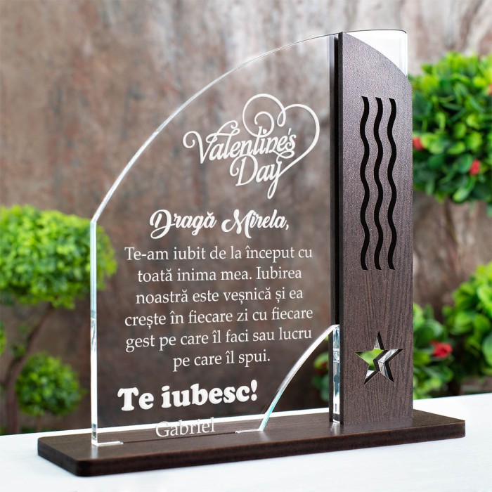 Trofeu Valentine's Day, Iubire vesnica, Cadou personalizat Doric