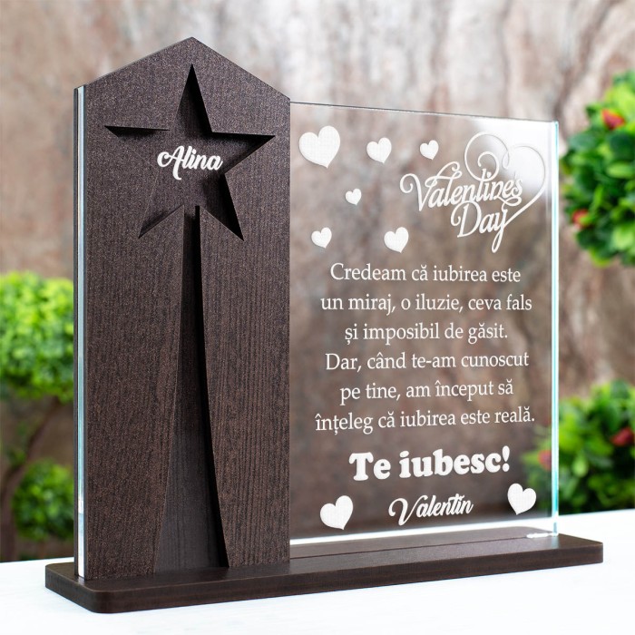 Trofeu Valentine's Day, Iubirea este reala, Cadou personalizat Astru