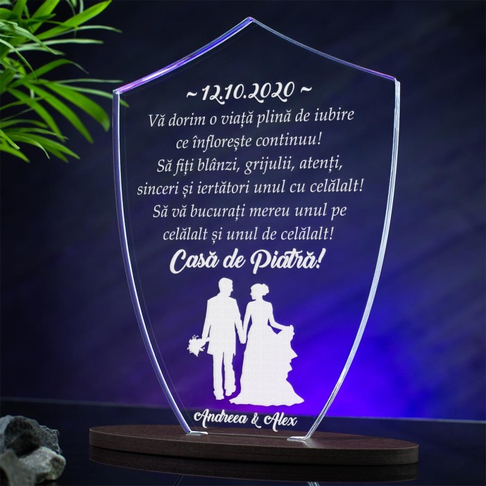 Trofeu Miri, O viata plina de iubire, Cadou personalizat Scut