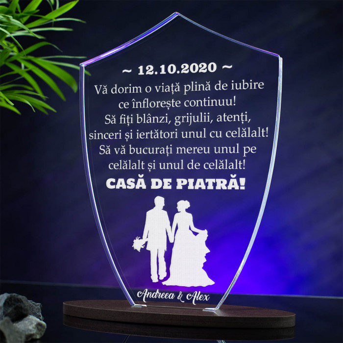 Trofeu Miri, O viata plina de iubire, Cadou personalizat Scut