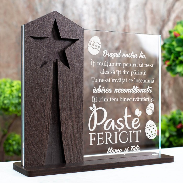 Trofeu Paste, Iubire neconditionata pentru fiu, Cadou personalizat Astru