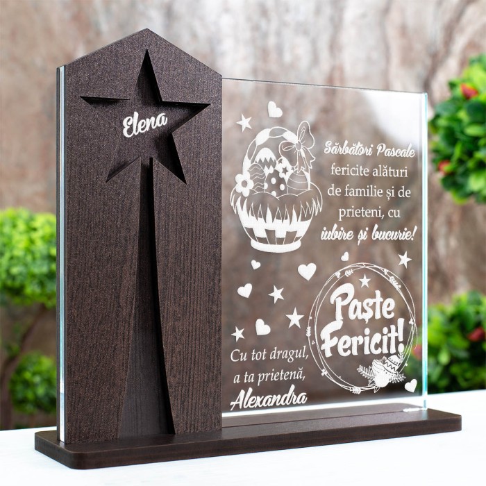 Trofeu Paste, Sarbatori alaturi de familie si prieteni, Cadou personalizat Astru