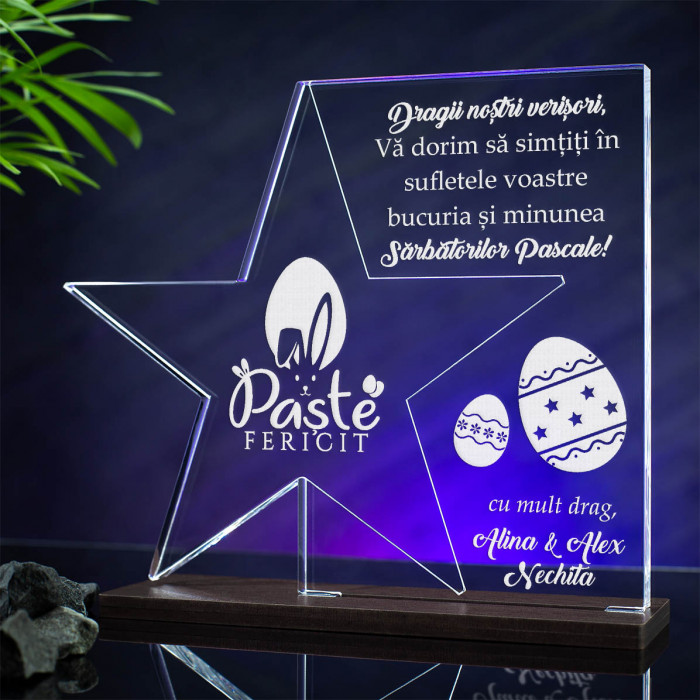 Trofeu Paste, Minunea Sarbatorilor Pascale, Cadou personalizat Stea