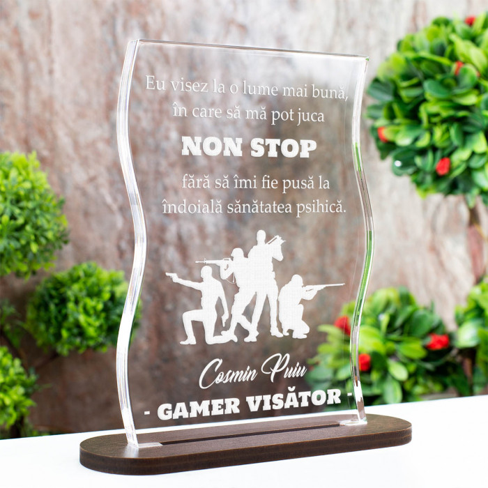 Trofeu Pasiune, Gamer visator, Cadou personalizat Coloana