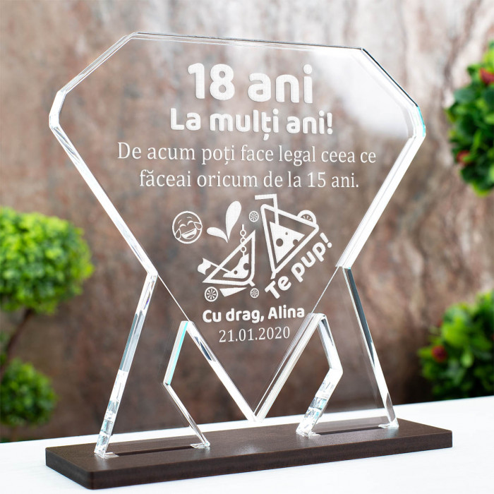 Trofeu Majorat, Tineri si liberi, Cadou personalizat Diamant