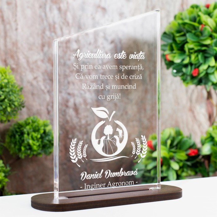Trofeu Inginer agronom, Agricutura este viata, Cadou personalizat Ascend