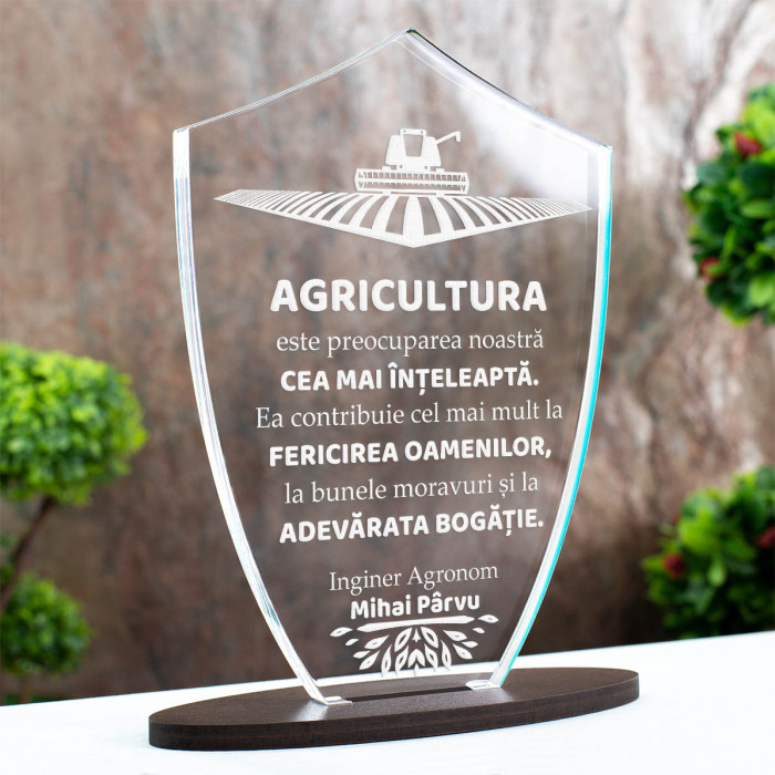 Trofeu Ingineri, Agricultura, adevarata bogatie, Cadou personalizat Scut