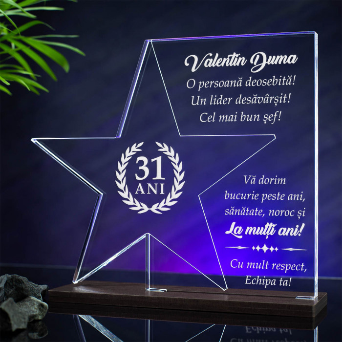 Trofeu Sefi, Lider desavarsit, Cadou personalizat Stea