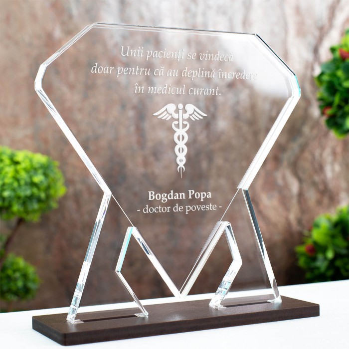 Trofeu Doctori, Incredere in medic, Cadou personalizat Diamant